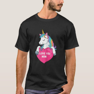 T-shirt Unicorn Caractère I Love You Maman Fête des mères