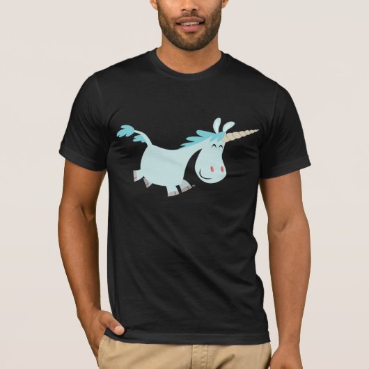 T-shirt Unicorn Carton Bleu (Devant)