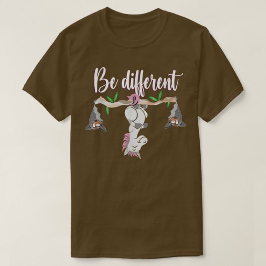 T-shirt Unicorn chauves-souris être une déclaration différ (Design devant)