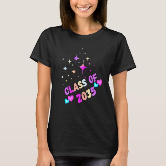 T-shirt Unicorn class of 2035 grow with me (Devant)