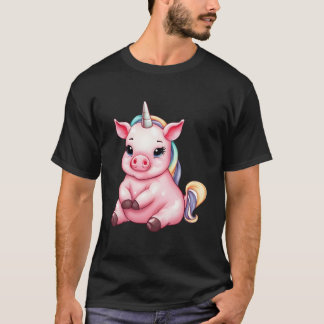 T-shirt Unicorn Cochon animal de ferme magique