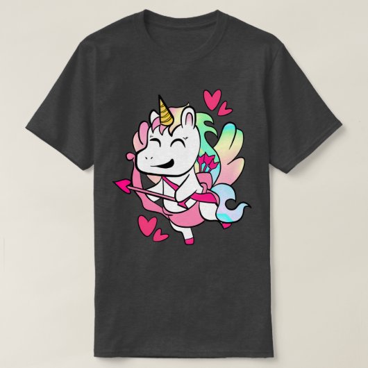 T-shirt Unicorn cupide Valentines unicorne (Design devant)