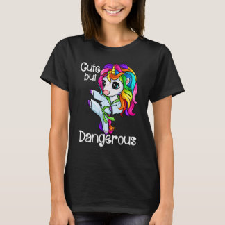 T-shirt Unicorn Cute But Dangerous Funny Karate Taekwondo_