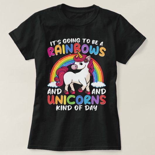 T-shirt Unicorn Cute Whimsical Funny Rainbows Et Unicorns (Design devant)