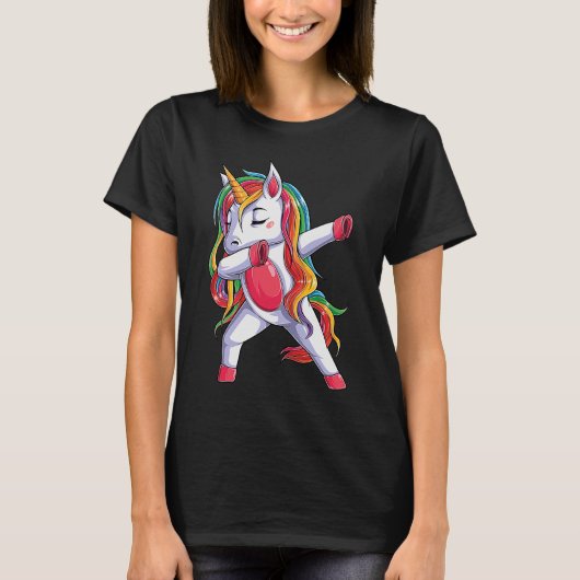 T-shirt Unicorn Dab Dabbing Unicorn Rainbow (Devant)