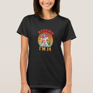 T-shirt Unicorn Dabbing Anniversaire Retro J'ai 14 ans