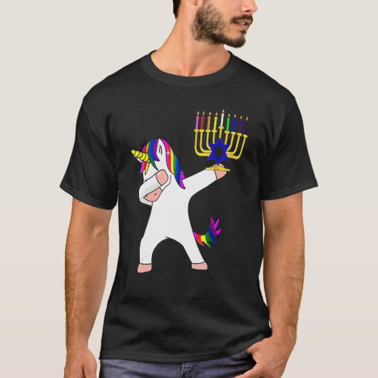 T-shirt Unicorn Dabbing Hanoukka (Devant)