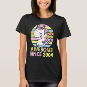 T-shirt Unicorn Dabbing Joyeux Anniversaire 18 Ans Awesome