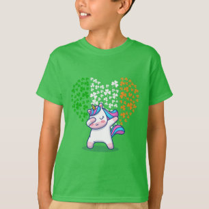 T-shirt Unicorn Dabbing love valentine Irlande Drapeau