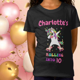 T-Shirt Unicorn Dabbing Roller Patinage Anniversaire avec 