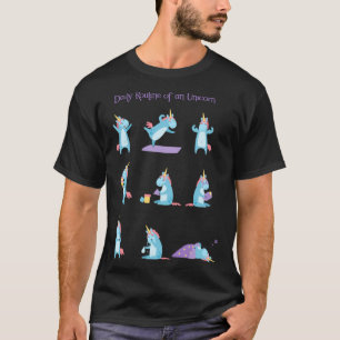 T-shirt Unicorn Daily Routine Yoga Jouer Apprentissage Fil