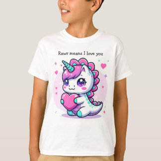 T-shirt Unicorn Dino SHirt ! Rawr veut dire Je t'aime