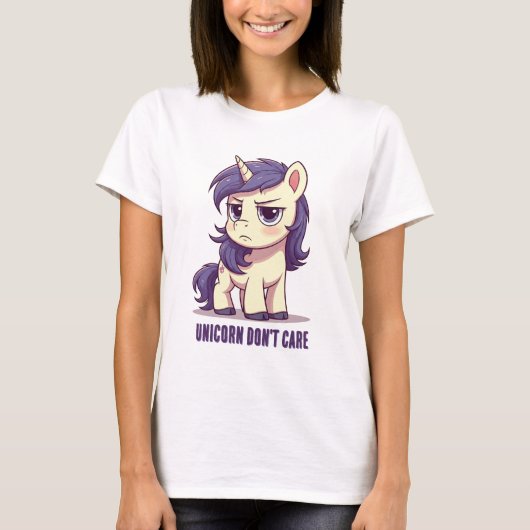 T-shirt Unicorn Don't Care (Devant)