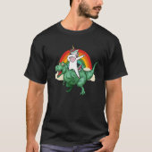 T-shirt Unicorn équitation Rex Dinosaur Garçons Filles Hom (Devant)