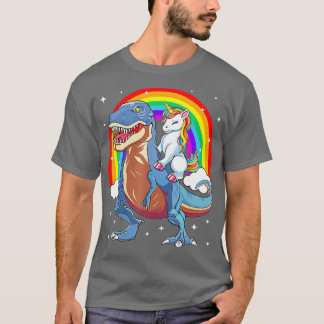 T-shirt Unicorn équitation T rex Dinosaur garçons Filles H