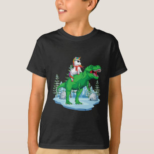 T-shirt Unicorn équitation T rex Noël Dinosaur garçons fil