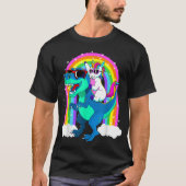 T-shirt Unicorn équitation Trex Dinosaur Filles Garçons En (Devant)