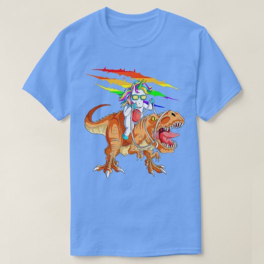T-shirt Unicorn équitation TRex Dinosaur Pour Enfants Garç (Design devant)
