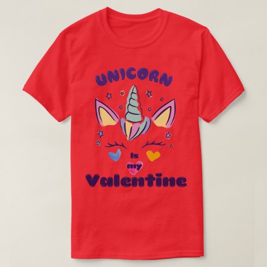T-shirt Unicorn est ma valentine 2 (2) (Design devant)