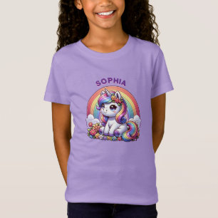 T-Shirt Unicorn et arc-en-ciel Personnalisé