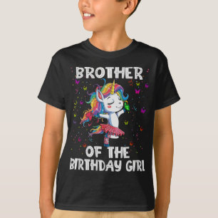 T-shirt Unicorn Frère De La Fille Anniversaire