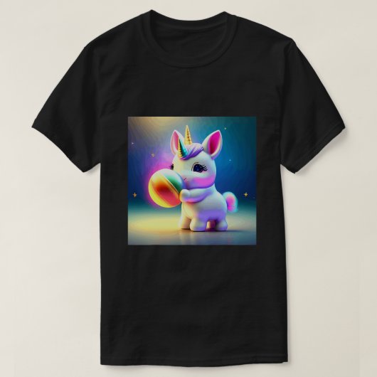 T-shirt Unicorn Girls Kids Rainbow (Design devant)