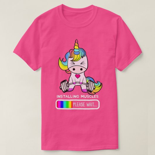 T-shirt Unicorn Gym Installation Muscles Unicorn Weightlif (Design devant)
