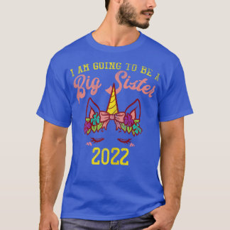 T-shirt Unicorn Head Je Vais Être Grande Soeur 2022 Pregna