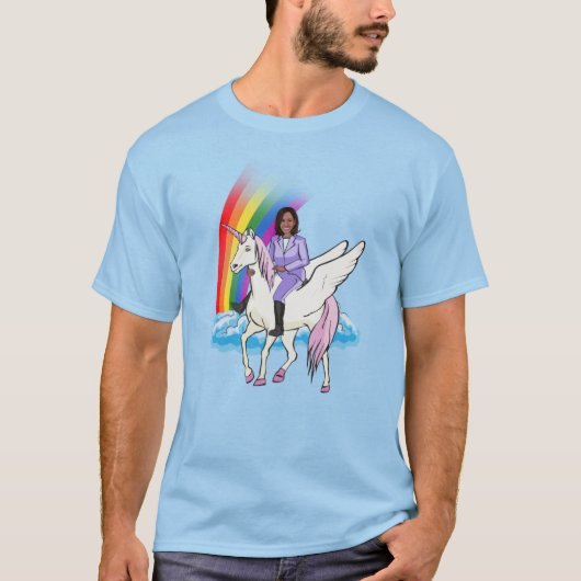 T-SHIRT UNICORN KAMALA HARRIS ET RAINBOW (Devant)