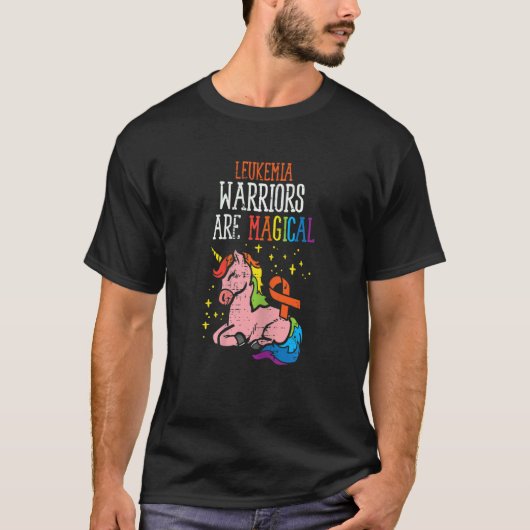 T-shirt Unicorn Leukemia Warriors Magique Orange Ribbon Aw (Devant)