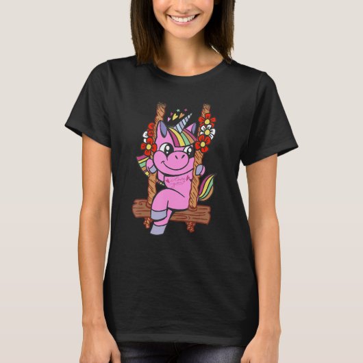 T-shirt unicorn lover cute swinging (Devant)