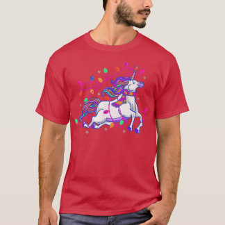 T-shirt Unicorn lumières de Noël mignonnes garçons filles