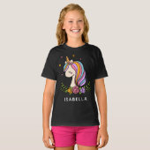 T-shirt Unicorn mignon Whimsical Girl Nom personnalisé (Devant entier)