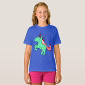 T-shirt Unicorn Mint Green Patriotic États-Unis Drapeau Fi (Devant entier)
