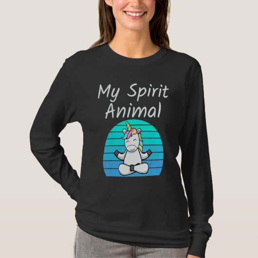 T-shirt Unicorn My Spirit Animal Relaxing Mediation Yoga u (Devant)