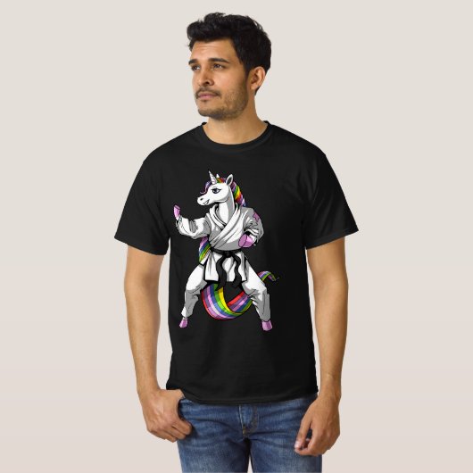 T-shirt Unicorn Ninja Karate Martial Art Kickboxo Taekwo (Devant entier)
