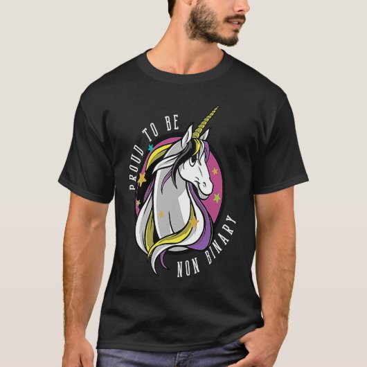 T-shirt Unicorn Nonbinary Pride Enby Genderqueer Non Binar (Devant)