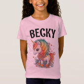 T-Shirt UNICORN PERSONNALISÉ CUTE PERSONNALISÉE FILLE-CHEM (Devant)