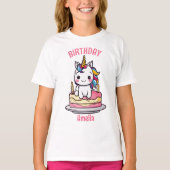 T-shirt Unicorn Personnalisée Fête d'Anniversaire (Devant)