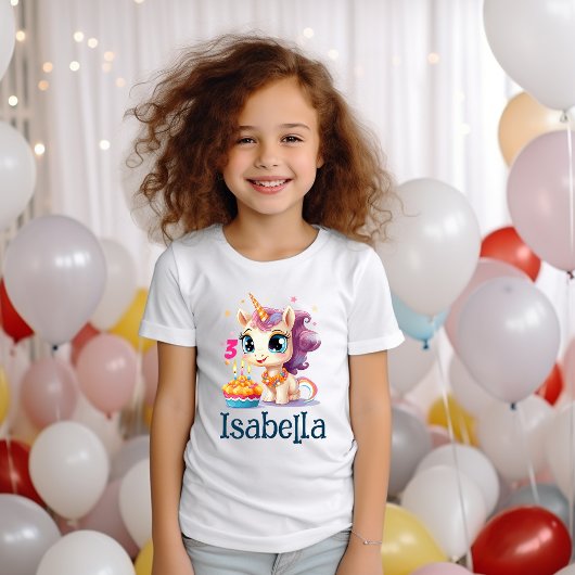 T-shirt Unicorn Personnalisée Fête d'Anniversaire
