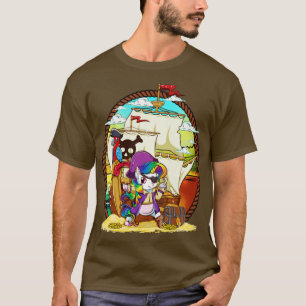 T-shirt Unicorn Pirate Party Magique Ship mignon fille