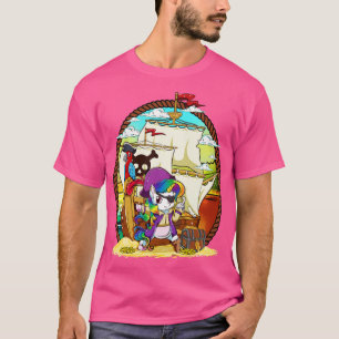 T-shirt Unicorn Pirate Party Magique Ship mignon fille