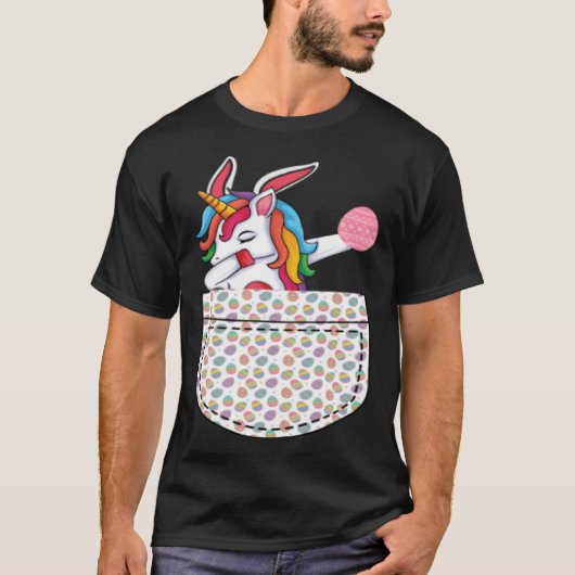 T-shirt Unicorn Pocket Egg Pâques Garçons Filles Enfants (Devant)