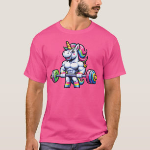 T-shirt Unicorn Poids Lifting Fitness Lover Barbell Weig