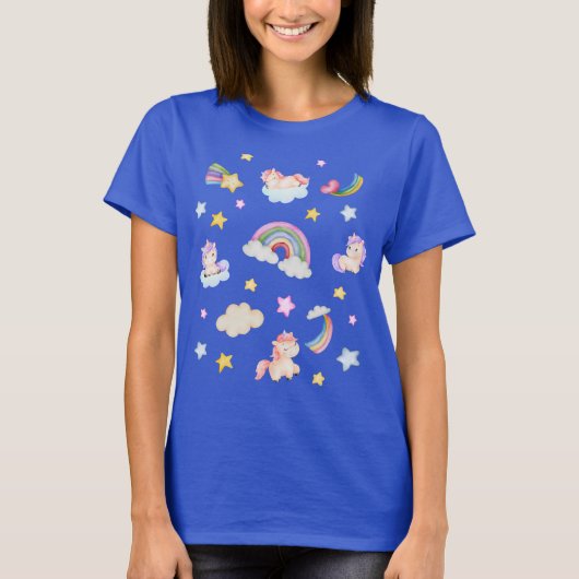 T-shirt Unicorn Power femmes rose (Devant)