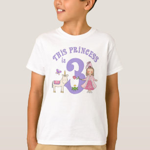 T-shirt Unicorn Princess 3e anniversaire