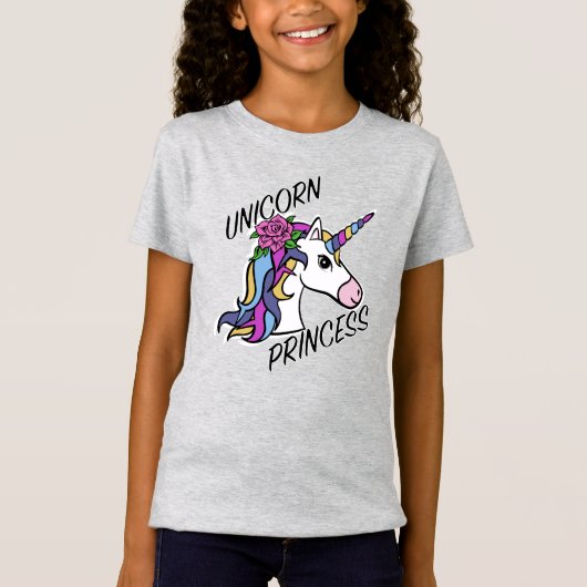T-Shirt Unicorn Princess Design - Girls' Fine Jersey T-Shi (Devant)