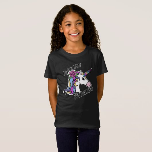 T-Shirt Unicorn Princess Design - Girls' Fine Jersey T-Shi (Devant entier)