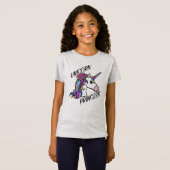 T-Shirt Unicorn Princess Design - Girls' Fine Jersey T-Shi (Devant entier)
