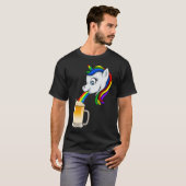 T-shirt Unicorn Puke Rainbow Beer Drôle Boire PBV (Devant entier)
